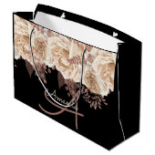 Monogram Naam Bridal Favor Wedding Rozen Groot Cadeauzakje (Achterkant Gekanteld)