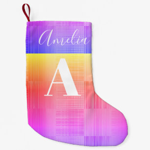 Monogram naam Bright Faded toetsenbord Kleine Kerstsok