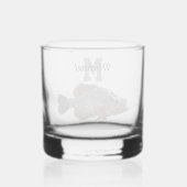 Monogram Naam Crappie Vist Mannen naar buiten Whisky Glas (Achterkant)