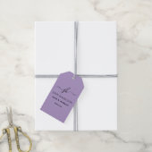 Monogram Naam Custom Logo Paars Cadeaulabel (Met Touw)