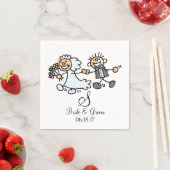 Monogram Naam Datum bruiloft Couple Bride Groom Servet (Insitu)