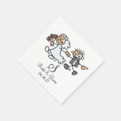 Monogram Naam Datum bruiloft Couple Bride Groom Servet (Hoek)