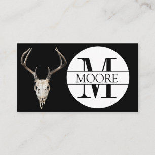  monogram naam Deer Skull Antler Visitekaartje