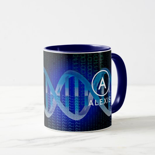 Monogram Naam DNA ID Wetenschap Mok (Voorkant rechts)
