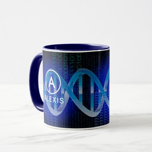 Monogram Naam DNA ID Wetenschap Mok (Voorkant links)