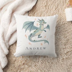 Monogram Naam Draak Jongens Slaapkamer Babykamer Kussen