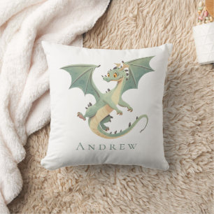 Monogram Naam Draak Jongens Slaapkamer Babykamer Kussen