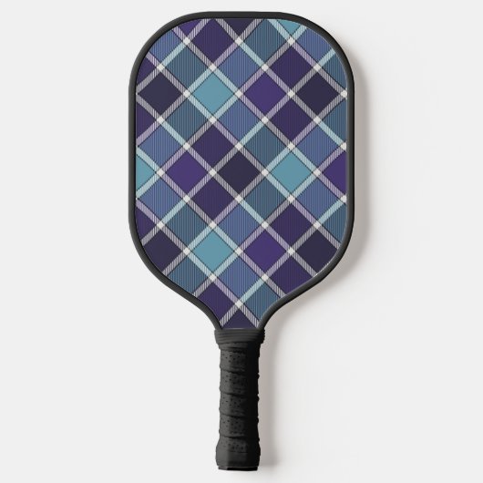 Monogram Naam Dusty Blue Gnome plaid Pickleball Paddle (Achterkant)