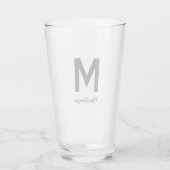 Monogram Naam Eenvoudig Bier Glas (Achterkant)