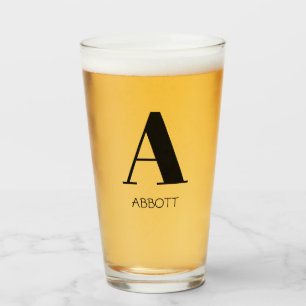 Monogram Naam Eenvoudig Elegant Glas
