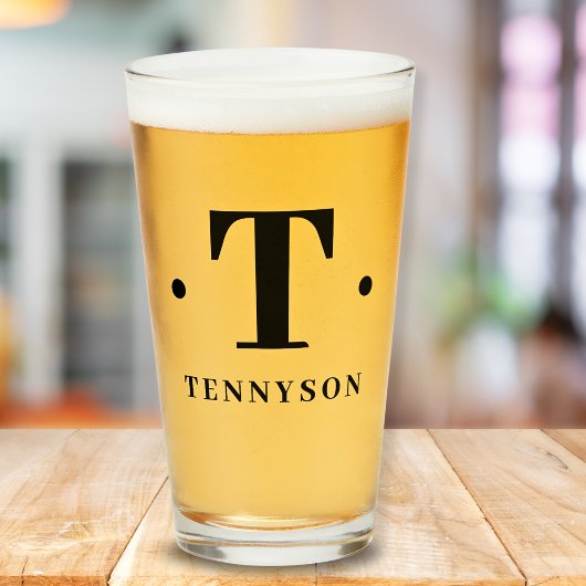 Monogram naam Eenvoudig Initiaal Glas