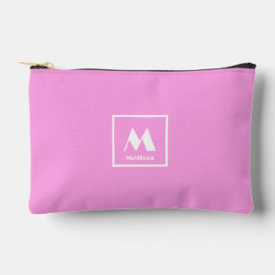 monogram naam eenvoudig roze etui
