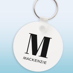 Monogram Naam Eenvoudig Sleutelhanger