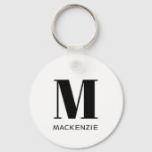 Monogram Naam Eenvoudig Sleutelhanger (Achterkant)