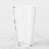 Monogram Naam Eenvoudig Zwart Script Bier Glas (Links)