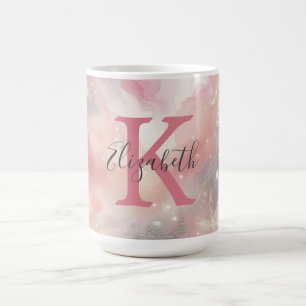 Monogram naam eerste letter pastel waterverf was c koffiemok