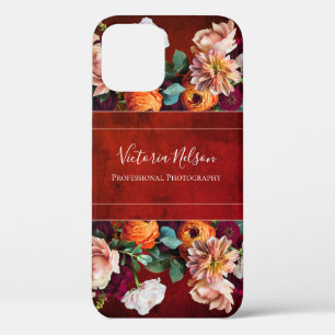 Monogram Naam Elegant Floral Botanisch Rustisch Ho iPhone 12 Hoesje