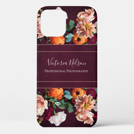 Monogram Naam Elegant Floral Botanische Rustige Case-Mate iPhone Case (Achterkant)