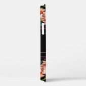 Monogram Naam Elegant Floral Rustic Black Case-Mate iPhone Case (Achterkant / Rechts)