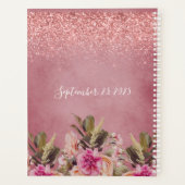 Monogram Naam Elegant Floral Rustic Wedding Planner (Achterkant)