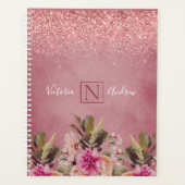 Monogram Naam Elegant Floral Rustic Wedding Planner (Voorkant)
