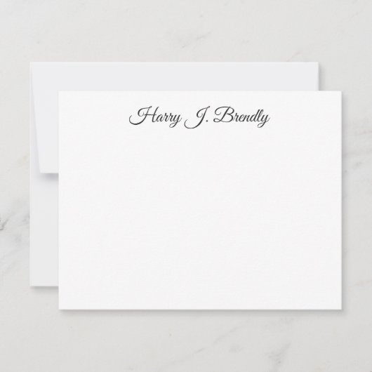 Monogram Naam Elegant Minimal Flat Note Kaart Notitiekaartje (Voorkant)