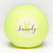 Monogram Naam Elegant Moderne Manuscript Douane Tennisballen (Voorkant)