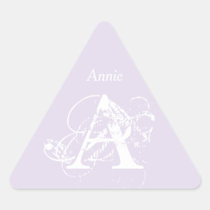 Monogram Naam Elegante Eenvoudige Minimalistische Driehoek Sticker
