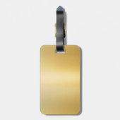 Monogram Naam Faux Gold Glamor Sjabloon Modern Bagagelabel (Achterkant verticaal)