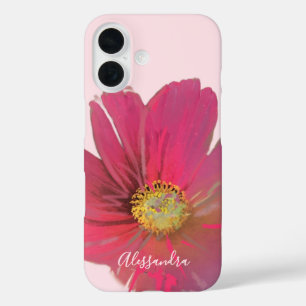 Monogram Naam Floral Waterverf Wildflower Pastel iPhone 16 Hoesje