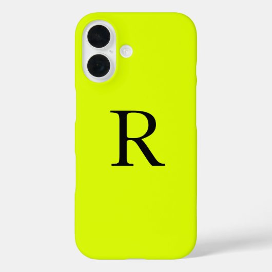 Monogram Naam Fluorescent Chartreuse Yellow Neon Case-Mate iPhone Case (Achterkant)