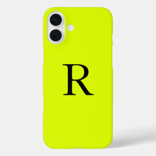 Monogram Naam Fluorescent Chartreuse Yellow Neon iPhone 16 Plus Hoesje