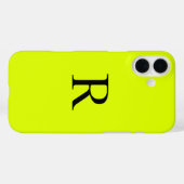 Monogram Naam Fluorescent Chartreuse Yellow Neon Case-Mate iPhone Case (Achterkant (horizontaal))