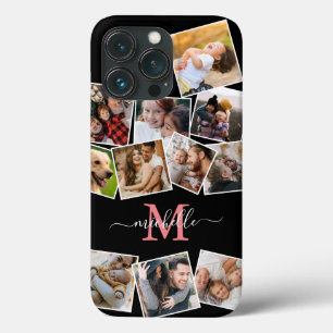 Monogram Naam Foto Collage Hoesje-Mate iPhone Case