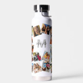 Monogram naam foto collage waterfles (Links)