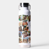 Monogram naam foto collage waterfles (Voorkant)