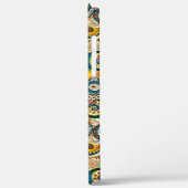 Monogram Naam Geel Retro Abstract Patroon Case-Mate iPhone Case (Achterkant / Links)