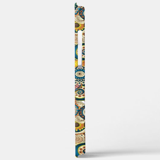 Monogram Naam Geel Retro Abstract Patroon Case-Mate iPhone Case (Achterkant / Links)
