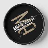 Monogram naam gepersonaliseerde zwart wit beige ta (Voorkant)