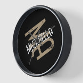 Monogram naam gepersonaliseerde zwart wit beige ta (Hoek)