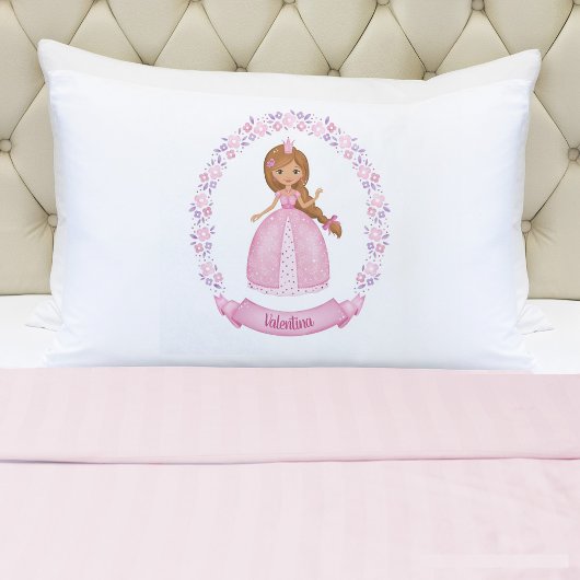 Monogram Naam Girl Pink Princess Kussensloop