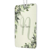 Monogram Naam Greenery Floral Eucalyptus Leaves Luchtverfrisser (Links)