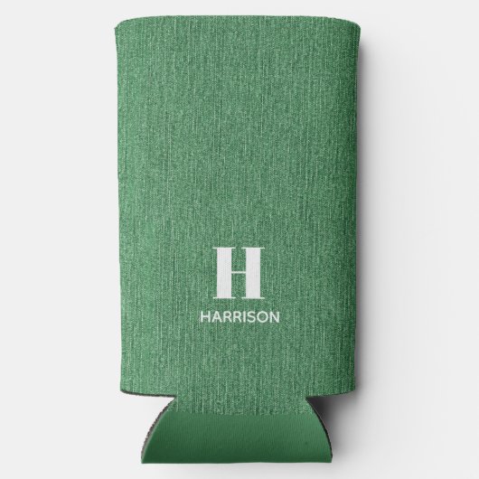 Monogram Naam Groene Denim Print 12oz (Achterkant)