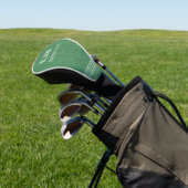 Monogram, naam, groene denimprint, driverhoes golfheadcover (Insitu)