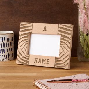Monogram naam hout toevoegen gegraveerde lijstjes