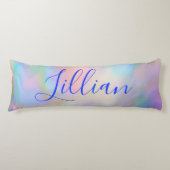 Monogram Naam in Blauw op Moeder van Parel | Lichaamskussen (Voorkant)