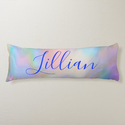 Monogram Naam in Blauw op Moeder van Parel | Lichaamskussen (Voorkant)