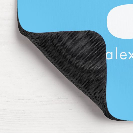 Monogram Naam Initiaal Blauw Moderne Eenvoudige Ka Muismat (Hoek)