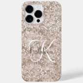 Monogram Naam Initiaal Bruin White  Vlaanderen Case-Mate iPhone Case (Achterkant)