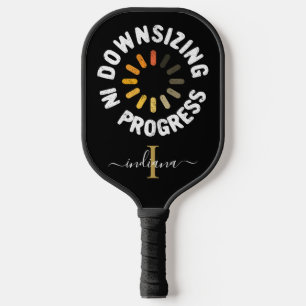 Monogram Naam Initiaal Downsizing in Progress Gag Pickleball Paddle